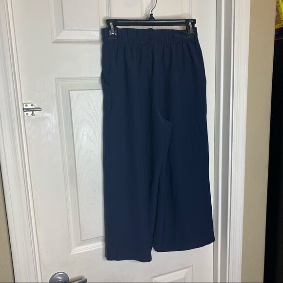 Lululemon Noir Pants Navy Blue High Rise Wide Leg - Picture 10 of 11